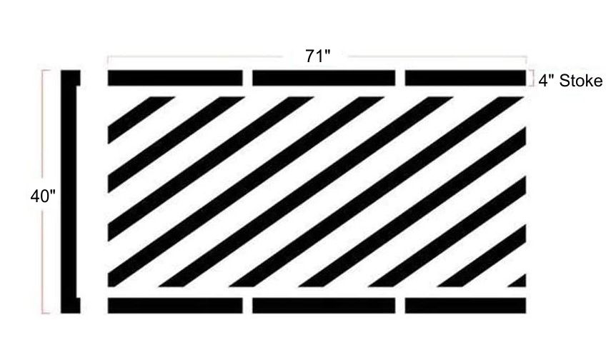 Parking Lot Stripe; 4” wide x 108” long (comes on 12” x 119” sheet)