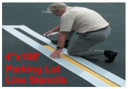 Parking Lot Stripe; 4” wide x 108” long (comes on 12” x 119” sheet)