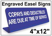 Engraved Easel Tabletop Sign, 4"x12"