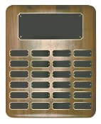 Walnut Finish Completed Perpetual Plaque
